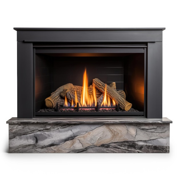 Gas Fireplace isolated on white background