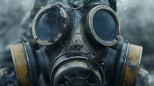 a gas mask with a black gas mask and the words  gas  on it