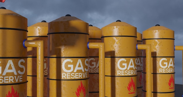 Foto riserva di gas serbatoio di stoccaggio del gas serbatoio di gas naturale sanzioni sul gas lavoro 3d e immagine 3d