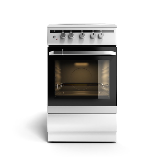 Gas stove 3d render isolated on a white background