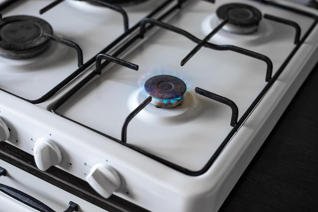 Gas stove burner with burning gas sale and purchase of gas\
fuel