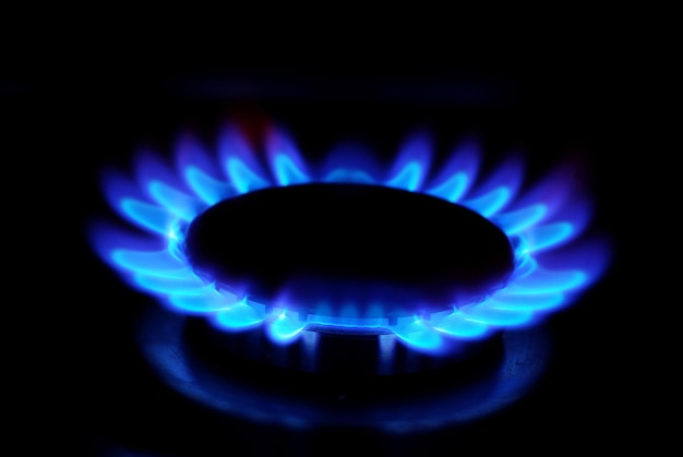 Photo gas stove in the dark