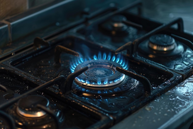 Фото Газовая плита газовая печь печь для приготовления пищи небольшое неправильное распределение газа воздуха при смеси