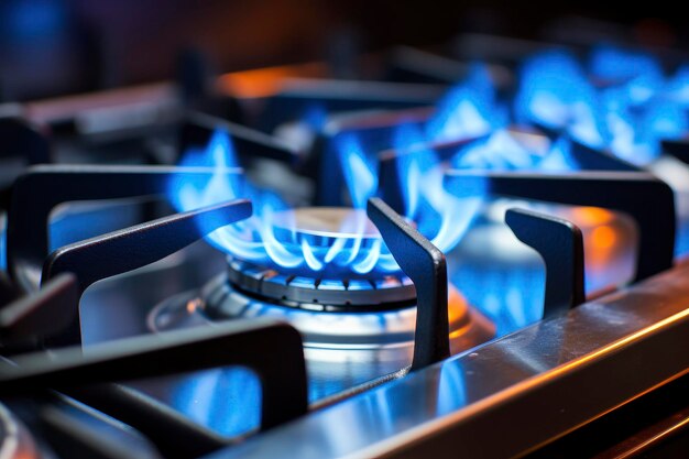 gas stove kitchen gas closeup