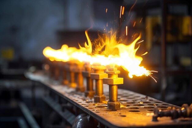 Foto bruciatore a torcia a gas fabbrica industriale problema di distruzione della benzina della torre olio generare ai