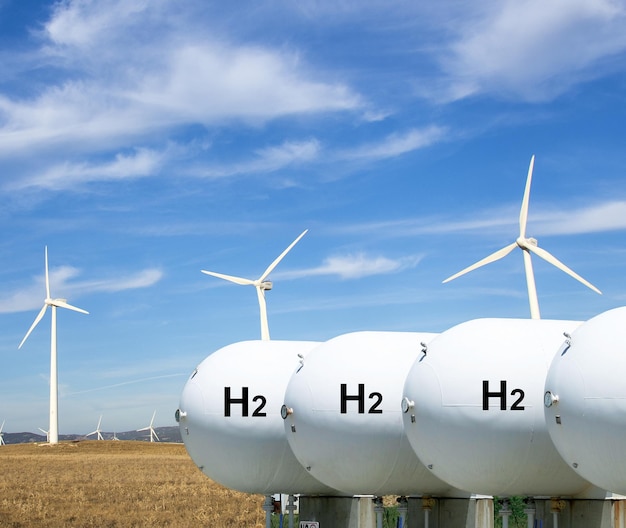 Gastank voor opslag van waterstof voor schone elektriciteit voor zonne- en windturbines