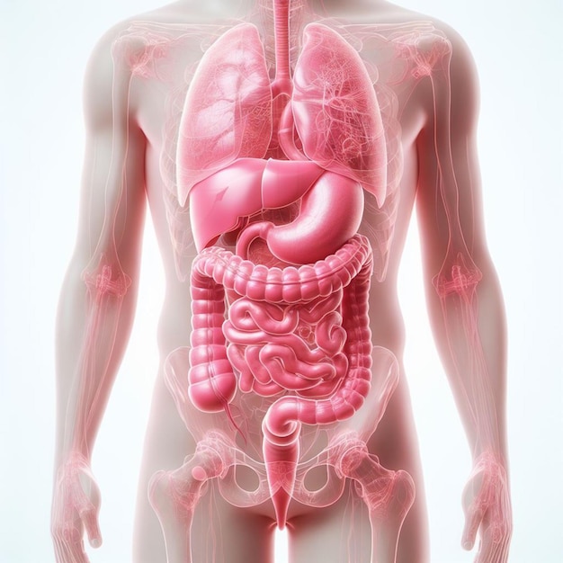 Photo gastro intestine anatomy model