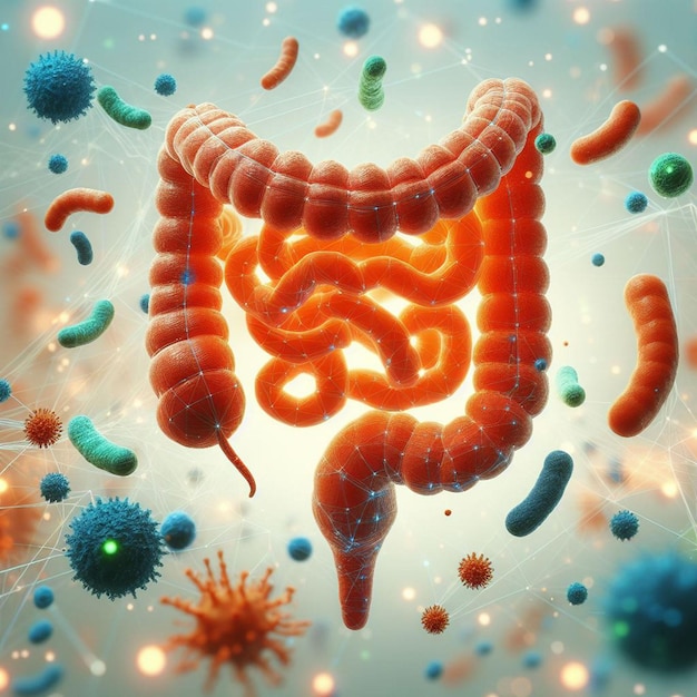 Photo gastroenteritis model bacteria floating