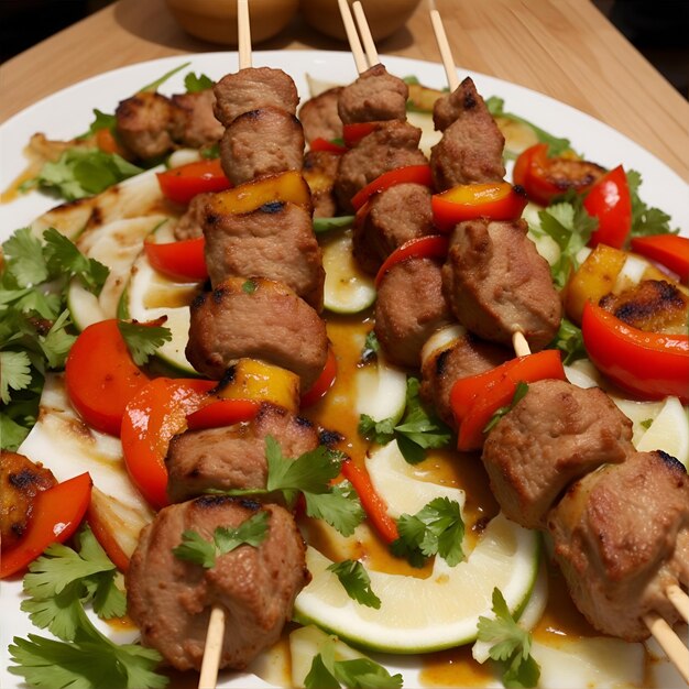 Gastronomische shish kebab met een vleugje kruiden