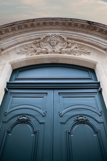 Gate of a classic French mansion in Bordeaux France