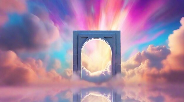 Photo the gate to heaven 3d render of the gate to heaven