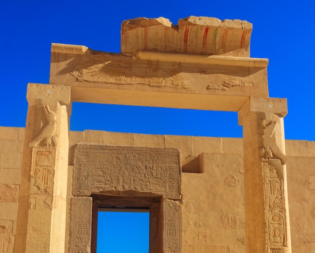 Gate in mortuary temple of hatshepsut in luxor, egypt