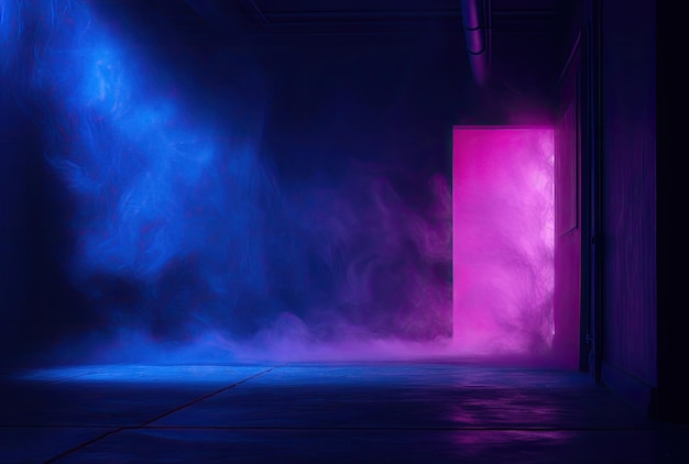 Gate and neon colors smoke abstract concept