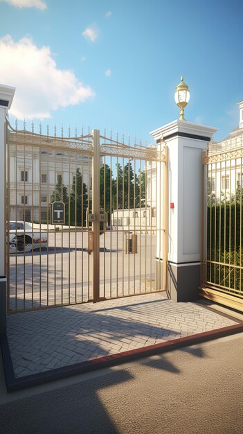 Photo a gate that has a sign that says  welcome to the gate