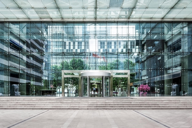 Gates and facades of modern business buildings