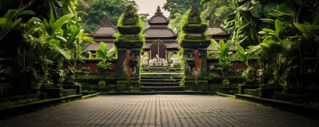 Gates to one of the Hindu temples in Bali Indonesia Generative ai