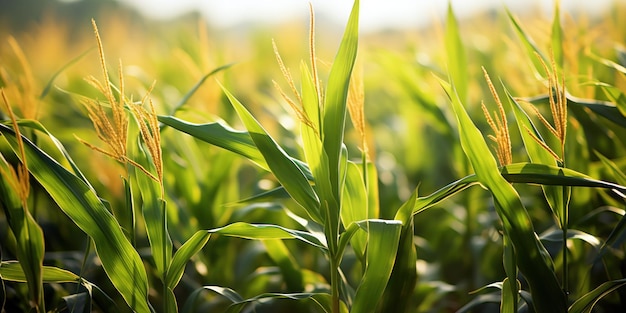 Photo gathering corn in a field