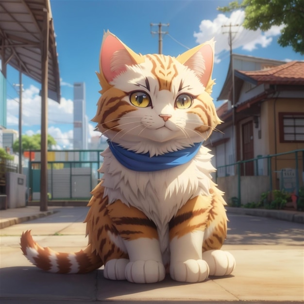 Gato filhote em anime