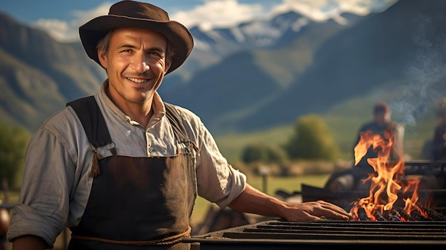 gaucho's die asado maken in het Argentijnse Patagonië