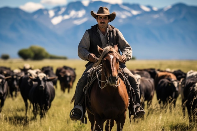 Gaucho's gedurfde rit met het hoeden van vee op de vlakten