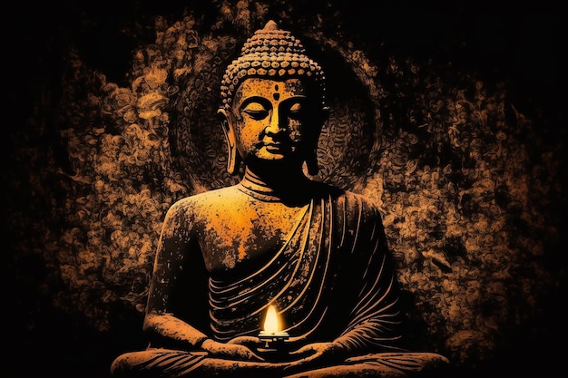 ゴータマ ブッダ ヒンズー教 仏教 精神性 ブッダ プルニマ ジェネラティブ ai のシンボル