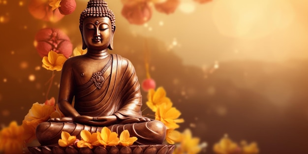 Gautum buddha statue symbol of peace generative ai