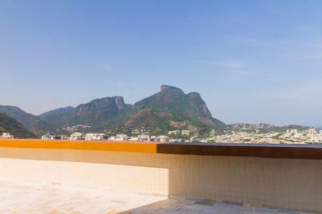 Gavea stone view of a building in Barra da Tijuca in Rio de Janeiro Brazil.