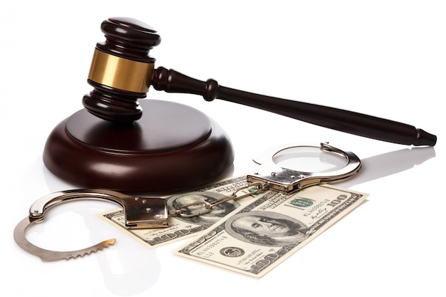 Gavel and banknotes