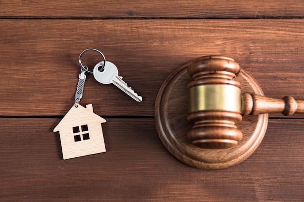 Gavel and house for home buying