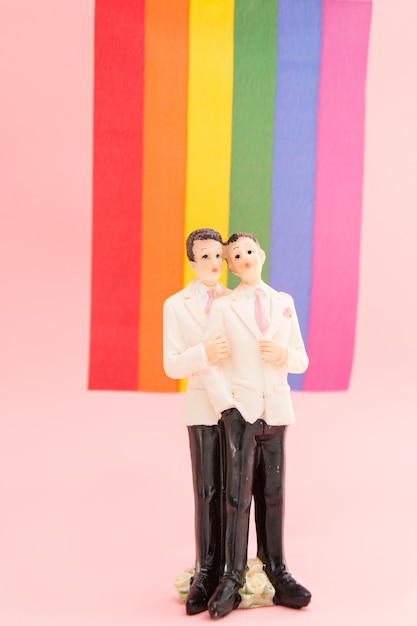 Gay bruidstaart toppers voor regenboogvlag
