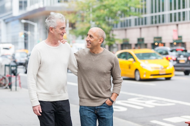 Gay Couple Walking in New York