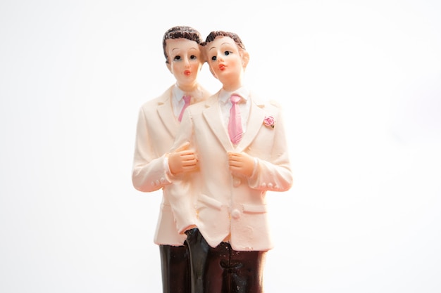 Gay groom wedding cake topper