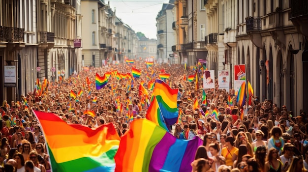 Gay pride-festival in Europa AI gegenereerd