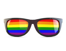 gay pride flag sunglasses 3d rendering