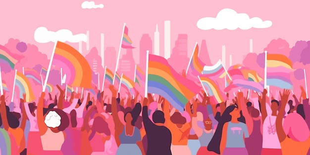 Gay pride month illustration AI Generated