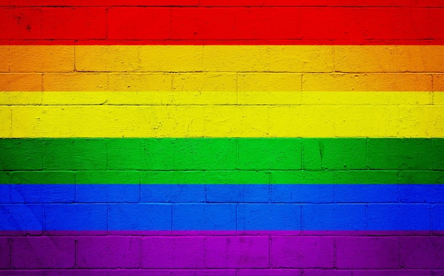 Gay Vlag geschilderd op een muur
