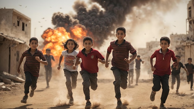 Gaza children live under the shadow of jets and bombs