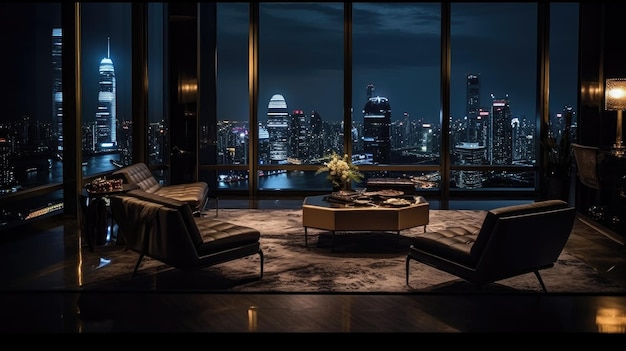 Gaze at the glittering gems of the city skyline from the comfort of your empty room Your own piece of heaven among tall skyscrapers