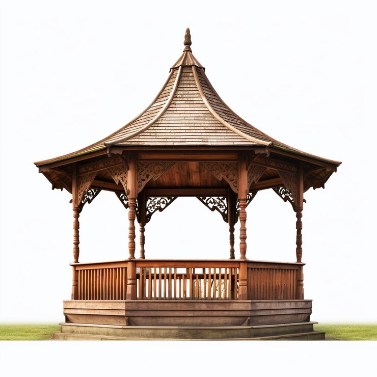 Photo gazebo featured on white background