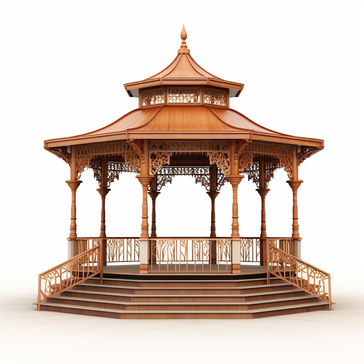 Photo gazebo isolated on white in d