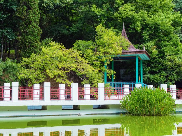 Gazebo in the Japanese garden in the arboretum