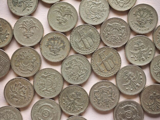 Foto gbp monete in sterline