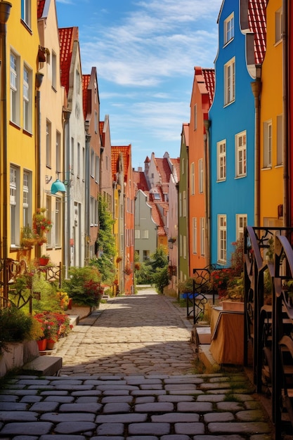 Photo gdansk old town and famous scenery poland generative ai