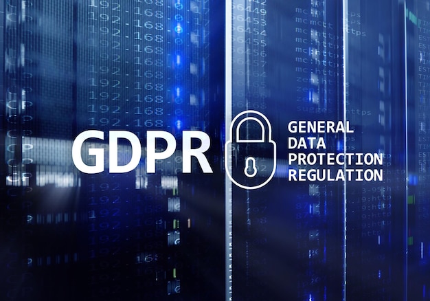 Соответствие общему регламенту GDPR по защите данных Фон серверной комнаты