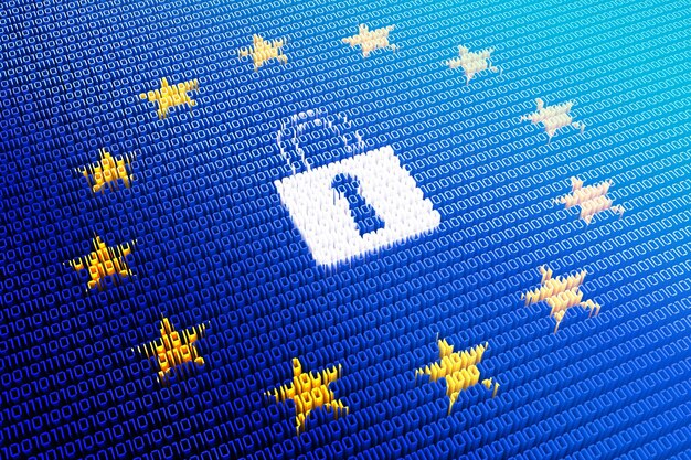 Концепция Общего регламента по защите данных GDPR 3D иллюстрация