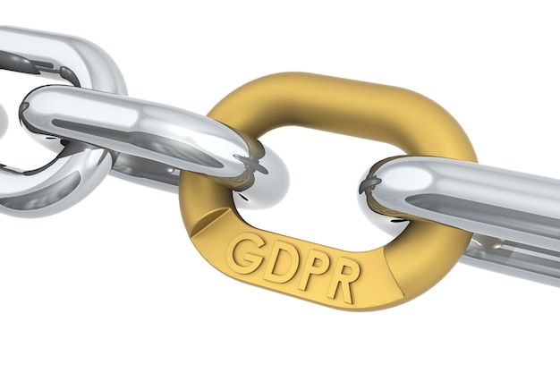 Слово GDPR на металлической цепи