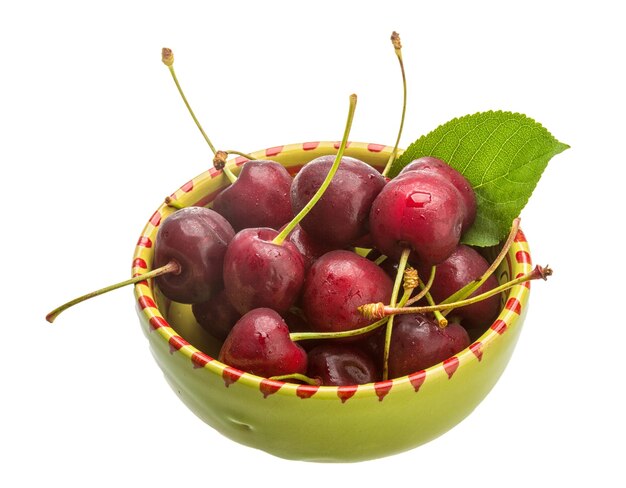 Gean sweet cherry berries isolated on white