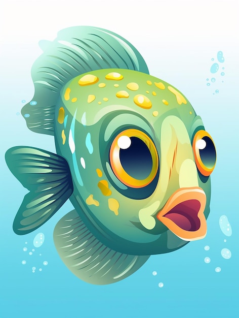 Geanimeerde gouden vis 3D-illustrator