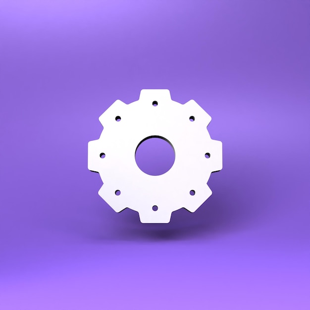 Gear icon 3d render illustration