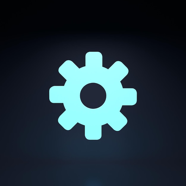 Gear icon 3d render illustration